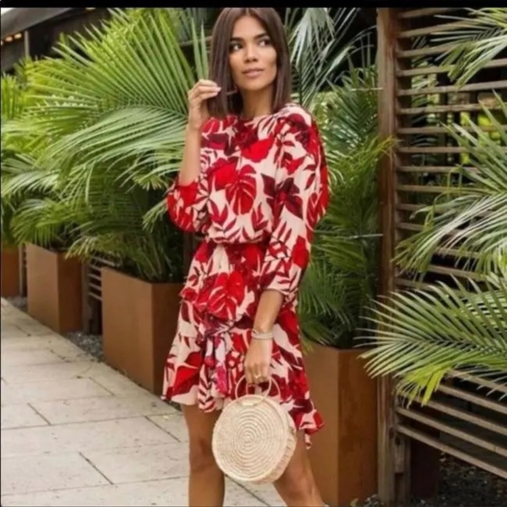 Johanna Ortiz X H&M floral leaf dress size XXS- fits like an XS/2